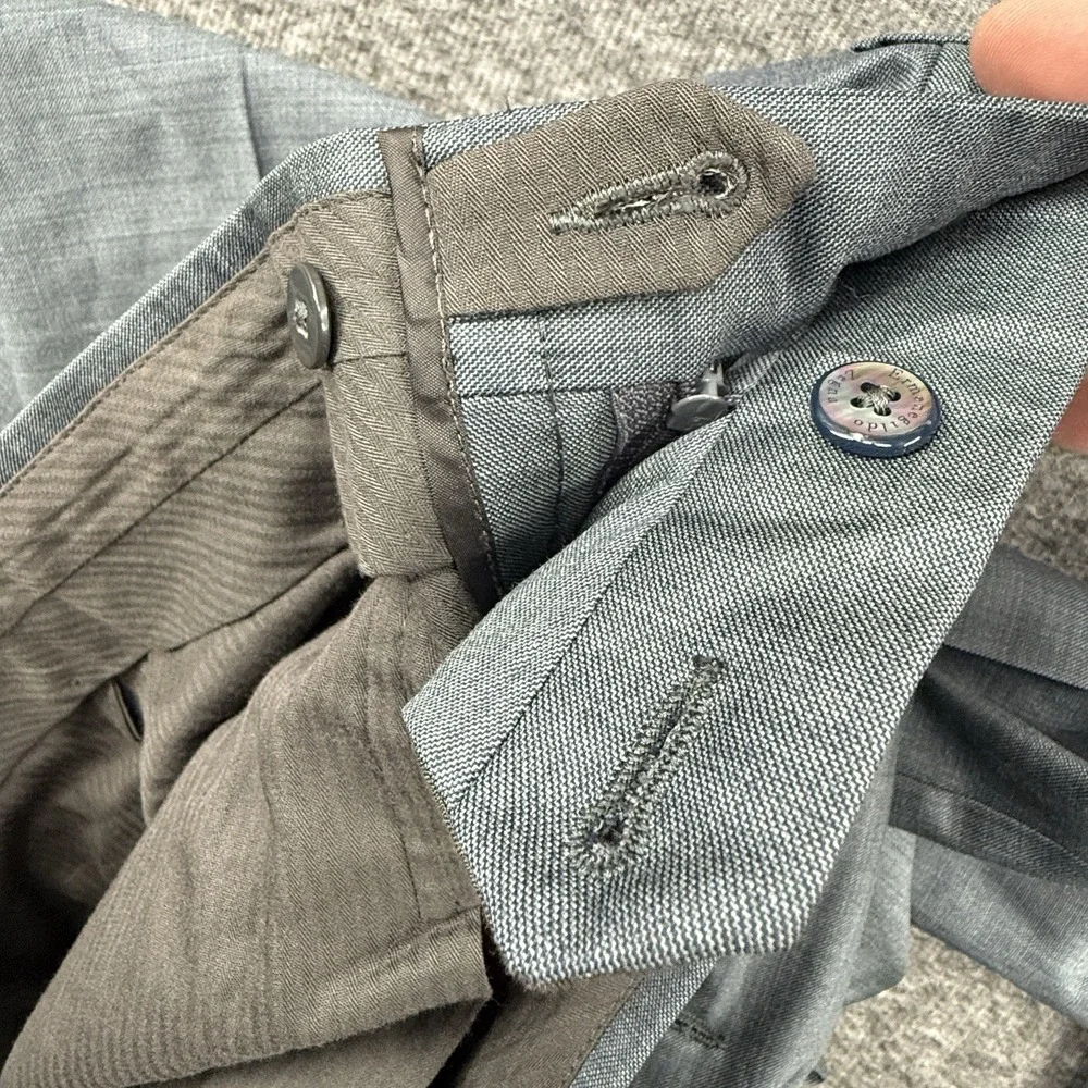 Ermenegildo Zegna Mila Dress Pants Mens Size 50R Gray Wool Italy Flat Front 40L